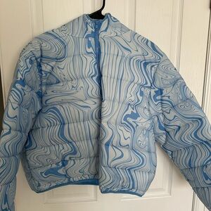 Fun blue puffer jacket